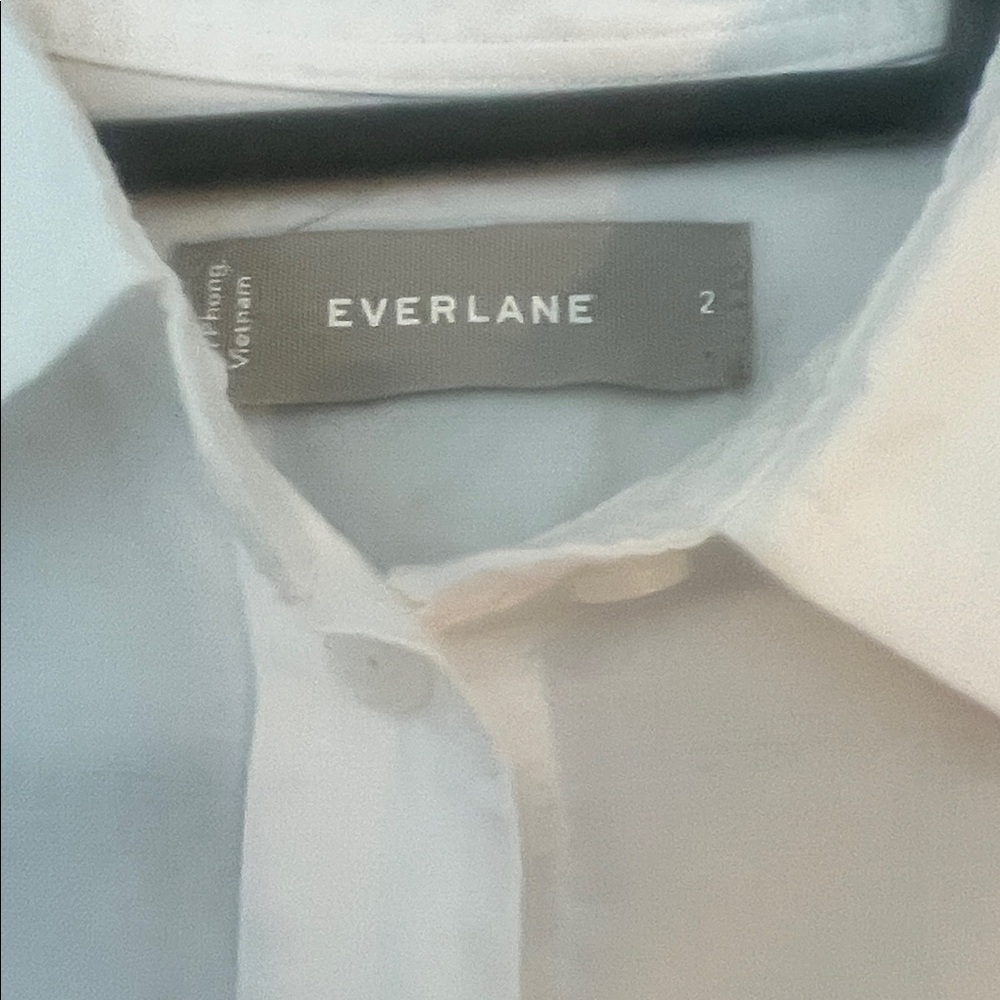 Everlane The Must Have Shirt Silky Cotton White Size 2 - Picture 2 of 2